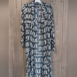 Feathered trench coat layering jacket